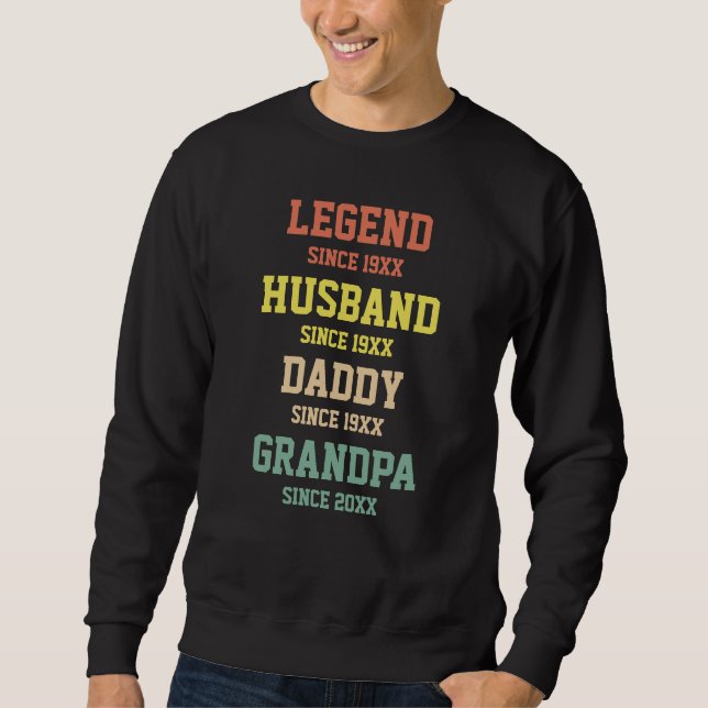 Personalized Retro Legend Husband Daddy Grandpa  Sweatshirt (Front)