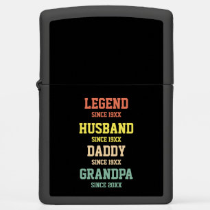 Personalized Retro Legend Husband Daddy Grandpa Zippo Lighter