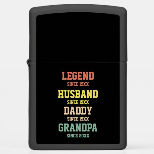 Personalized Retro Legend Husband Daddy Grandpa Zippo Lighter