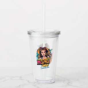 Personalized Retro  Mama Pop Art (10) Acrylic Tumbler