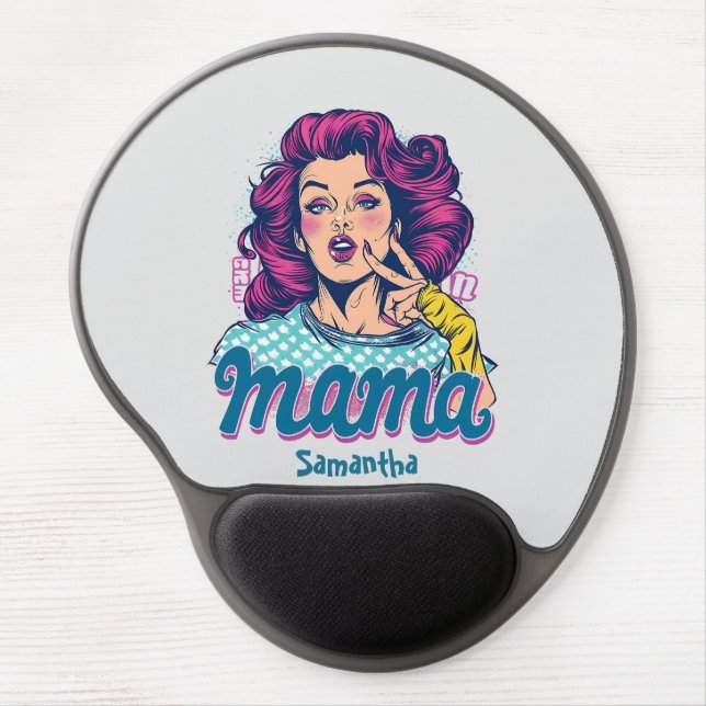 Personalized Retro  Mama Pop Art (11) Gel Mouse Pad (Front)