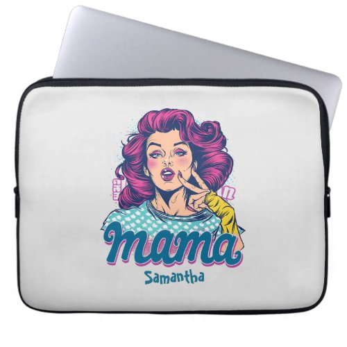 Personalized Retro  Mama Pop Art 11 Laptop Sleeve