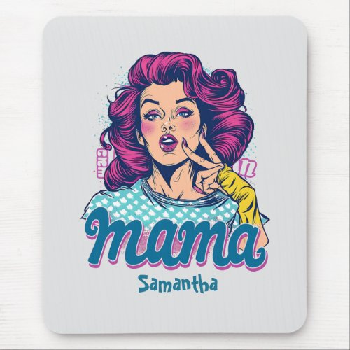 Personalized Retro  Mama Pop Art 11 Mouse Pad