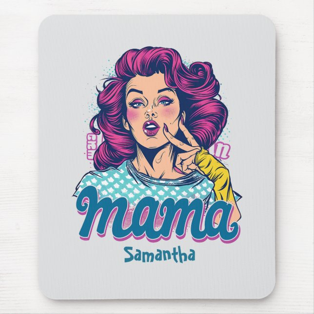 Personalized Retro  Mama Pop Art (11) Mouse Pad (Front)