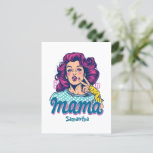 Personalized Retro  Mama Pop Art (11) Postcard