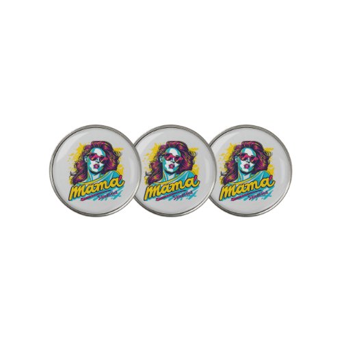 Personalized Retro  Mama Pop Art 12 Golf Ball Marker