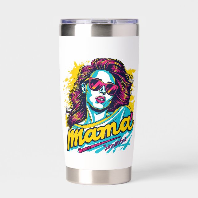 Personalized Retro  Mama Pop Art (12) Insulated Tumbler (Front)
