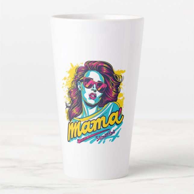Personalized Retro  Mama Pop Art (12) Latte Mug (Front)