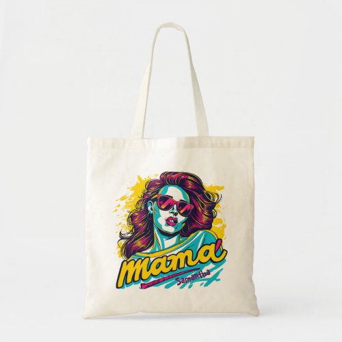 Personalized Retro  Mama Pop Art 12 Tote Bag