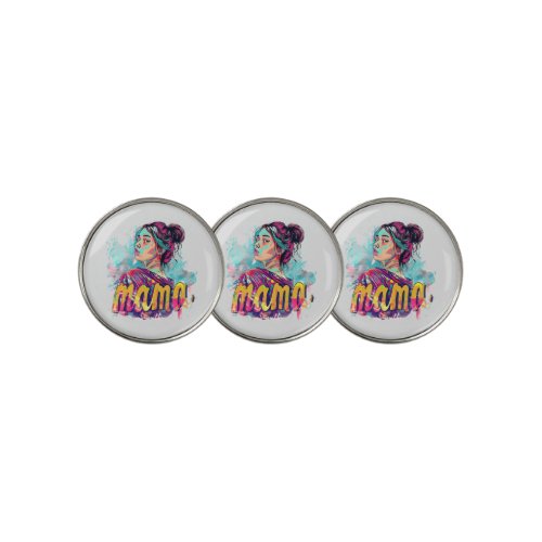 Personalized Retro  Mama Pop Art 13 Golf Ball Marker