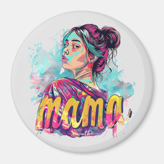 Personalized Retro  Mama Pop Art (13) Magnet (Front)