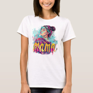 Personalized Retro  Mama Pop Art (13) T-Shirt