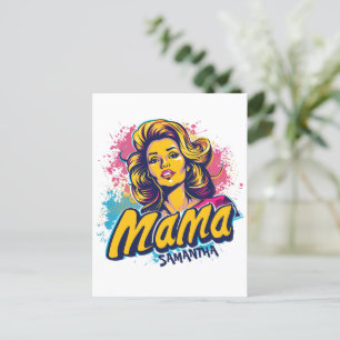 Personalized Retro Mama Pop Art (14) Postcard