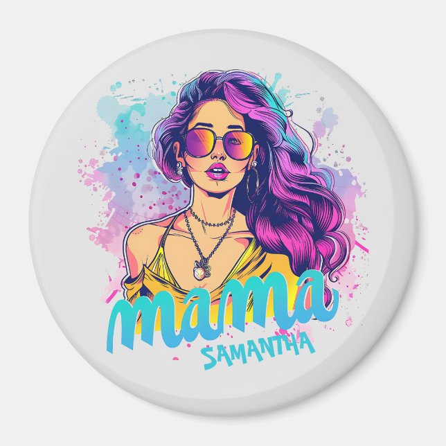 Personalized Retro  Mama Pop Art (15) Magnet (Front)