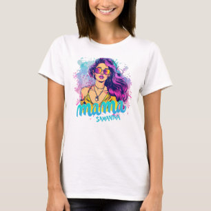 Personalized Retro  Mama Pop Art (15) T-Shirt
