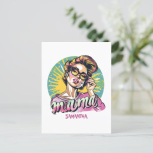 Personalized Retro Mama Pop Art (16) Postcard