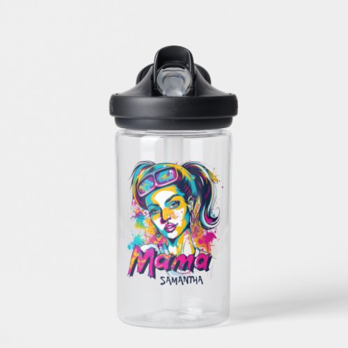 Personalized Retro  Mama Pop Art 18 Water Bottle