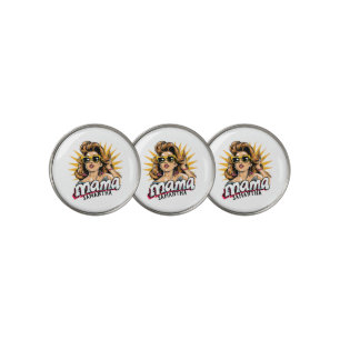 Personalized Retro Mama Pop Art 1 Golf Ball Marker