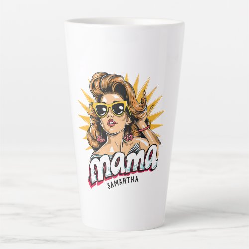 Personalized Retro  Mama Pop Art 1 Latte Mug