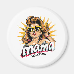 Personalized Retro  Mama Pop Art 1 Magnet