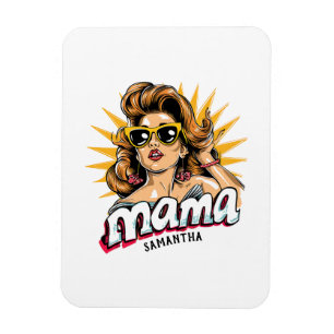 Personalized Retro Mama Pop Art 1 Magnet