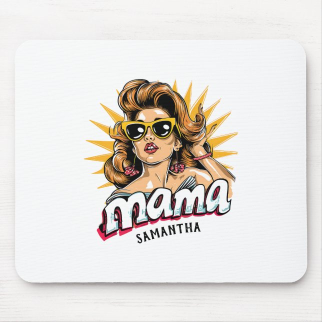 Personalized Retro  Mama Pop Art 1 Mouse Pad (Front)