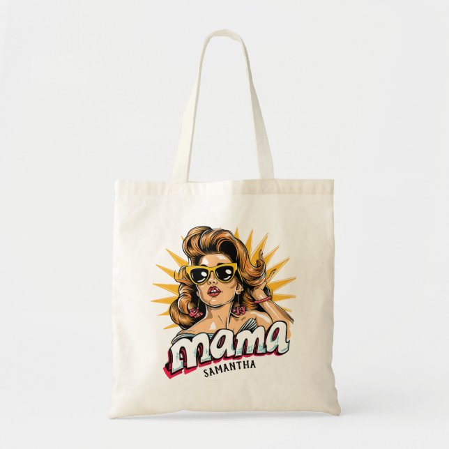 Personalized Retro  Mama Pop Art 1 Tote Bag (Front)