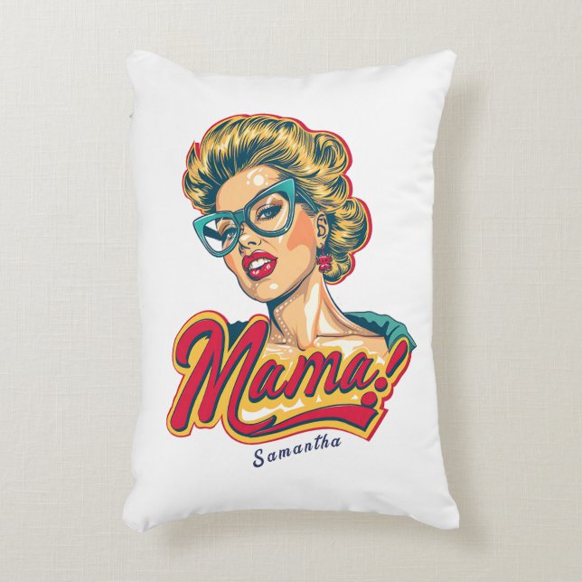 Personalized Retro  Mama Pop Art 2 Accent Pillow (Front(Vertical))