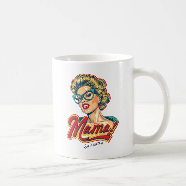 Personalized Retro  Mama Pop Art 2 Coffee Mug (Right)