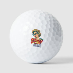 Personalized Retro Mama Pop Art 2 Golf Balls