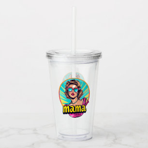 Personalized Retro  Mama Pop Art (3) Acrylic Tumbler