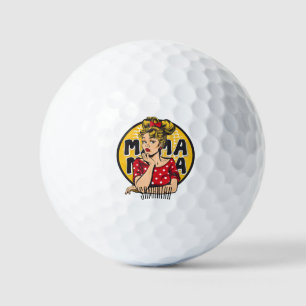 Personalized Retro Mama Pop Art (4) Golf Balls