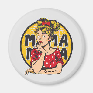 Personalized Retro Mama Pop Art (4) Magnet