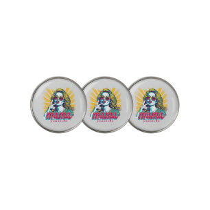Personalized Retro Mama Pop Art (5) Golf Ball Marker