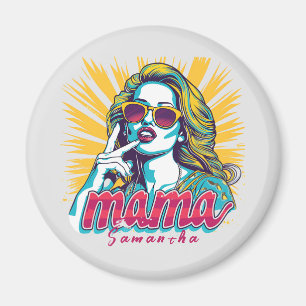 Personalized Retro Mama Pop Art (5) Magnet