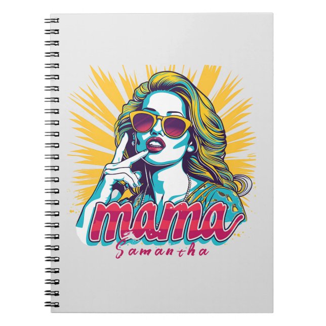 Personalized Retro  Mama Pop Art (5) Notebook (Front)
