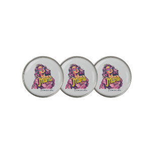 Personalized Retro Mama Pop Art (6) Golf Ball Marker