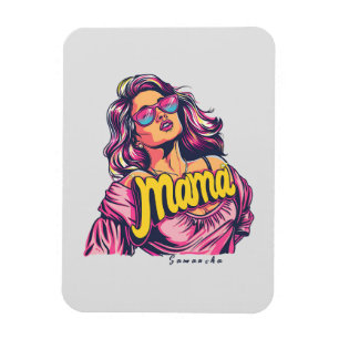 Personalized Retro Mama Pop Art (6) Magnet