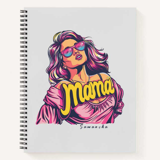 Personalized Retro  Mama Pop Art (6) Notebook (Front)