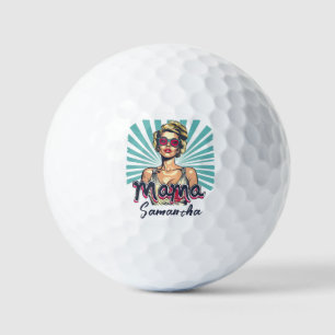 Personalized Retro  Mama Pop Art (7) Golf Balls
