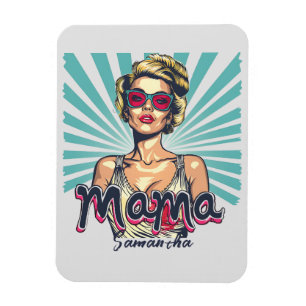 Personalized Retro Mama Pop Art (7) Magnet