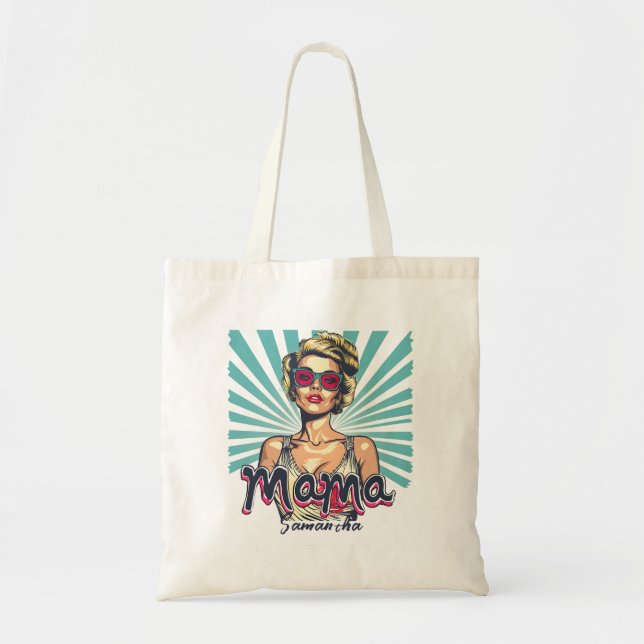 Personalized Retro  Mama Pop Art (7) Tote Bag (Front)