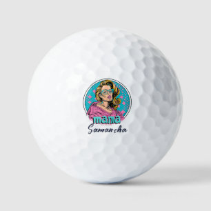 Personalized Retro  Mama Pop Art (8) Golf Balls