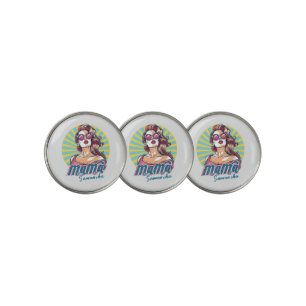 Personalized Retro  Mama Pop Art (9) Golf Ball Marker