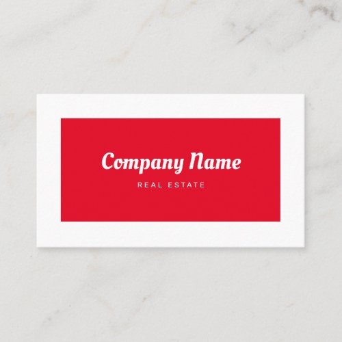 Personalized Retro Minimalist Real Estate Red Business Card
