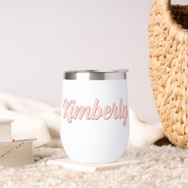 Personalized Retro Modern and Elegant Thermal Wine Tumbler (Living Room)