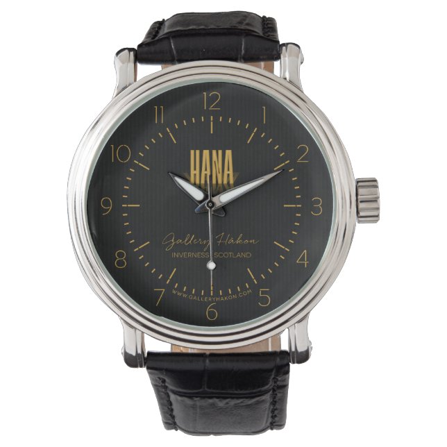 Personalized Retro Movie Poster Hana Gold Watch (Front)