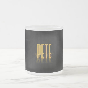 Personalized Retro Movie Poster Pete Gold Frosted Glass Coffee Mug