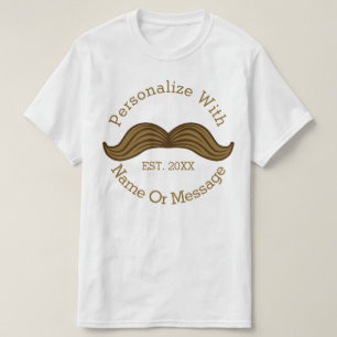 PERSONALIZED Retro Mustache T-Shirt