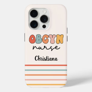 Personalized Retro OBGYN Nurse iPhone 15 Pro Case